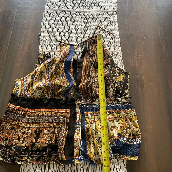 Free People Bellini patchwork slit front sleeveless blouse - Picture 5 of 9